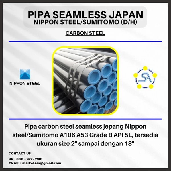 Seamless Pipe NSC Carbon Steel ASTM A53 A106 API 5L Gr B Size 3"